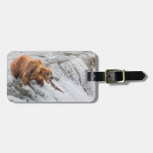 Brown Bear Catches Red Salmon ラゲッジタグ (正面横)