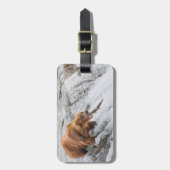 Brown Bear Catches Red Salmon ラゲッジタグ (正面縦)