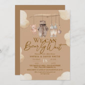Brown Bear Clothes Baby Shower Invitation 招待状 (正面/裏面)