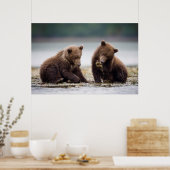 Brown Bear Cubs by the Stream ポスター (キッチン)