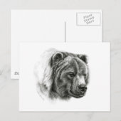 Brown Bear design by Schukina G054 ポストカード (正面/裏面)