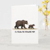 Brown Bear Follow You Mum Card カード (黄色い花)