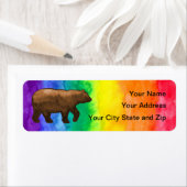 Brown Bear on Rainbow Washメーリングラベル ラベル (インサイチュ)