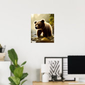Brown Bear Wildlife Portrait  ポスター (ホームオフィス)