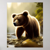 Brown Bear Wildlife Portrait  ポスター (正面)