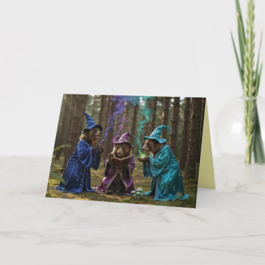 Brown Bear Witch Halloween Card シーズンカード (正面)