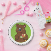 Brown Bear With Ice Cream ペーパープレート (パーティー)