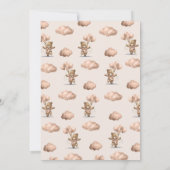 Brown Beary First Birthday Girl Photo 招待状 (裏面)