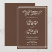 Brown Beginning Of Our Forever Timeless Wedding 招待状 (正面/裏面)