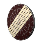 Brown Beige 70s 80sストライプのレトロクラシックストライプ ダーツボード (正面右)