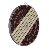 Brown Beige 70s 80sストライプのレトロクラシックストライプ ダーツボード (正面左)