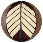 Brown Beige 70s 80sストライプのレトロクラシックストライプ バスケットボール (縦)