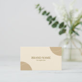 Brown Beige Circle Shape Modern Elegant Beauty 名刺 (スタンド正面)