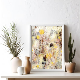 Brown Beige Contemporary Abstract Art Poster ポスター