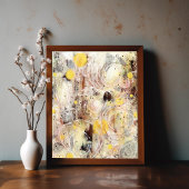 Brown Beige Contemporary Abstract Art Poster ポスター