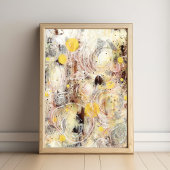 Brown Beige Contemporary Abstract Art Poster ポスター