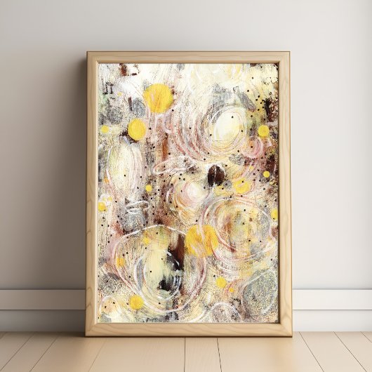 Brown Beige Contemporary Abstract Art Poster ポスター