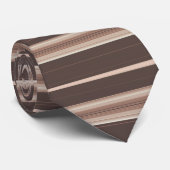 Brown Beige Cream Horizontal Striped ネクタイ (ロール)