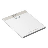 Brown Beige Green Clean Manly Monogram & Name ノートパッド (アングル)