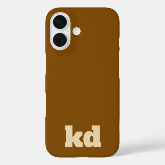 brown &beige initials monogram  Case-Mate iPhoneケース (裏面)