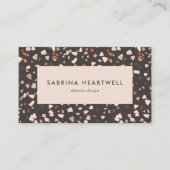 Brown Beige Rust Terrazzo Pattern Interior Design 名刺 (正面)