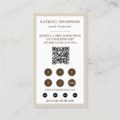 Brown Beige Stripes Bakery Logo Loyalty Punch 名刺 (裏面)