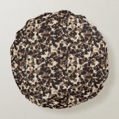 brown beige tan abstract ラウンドクッション (裏面)