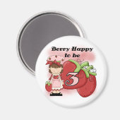 Brown Berry 3rd誕生日Tシャツとギフト マグネット (正面/裏面)