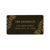 Brown Berry Sprig Folidsアドレス ラベル (正面)