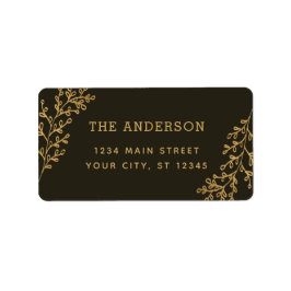 Brown Berry Sprig Folidsアドレス ラベル