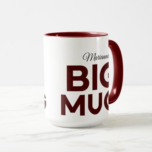 Brown Big Mug | Huge Mug | Script Custom Name マグカップ (正面右)