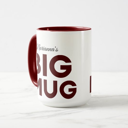 Brown Big Mug | Huge Mug | Script Custom Name マグカップ (正面左)