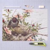 Brown BirdとNest Decopageセットバラ1/4 薄葉紙 (クラフト)