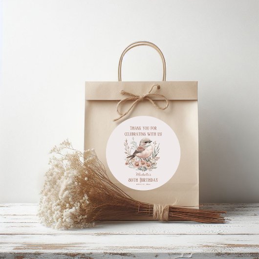 Brown Bird 80誕生日有難う ラウンドシール