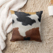 Brown black and white cowhide texture クッション (ブランケット)