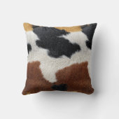 Brown black and white cowhide texture クッション (裏面)