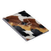 Brown black and white cowhide texture throw pillow ノートブック (右側)