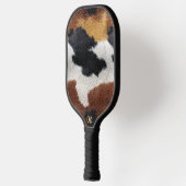 Brown black and white cowhide texture throw pillow ピックルボールラケット (左)