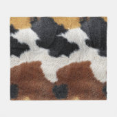 Brown black and white cowhide texture throw pillow フリースブランケット (正面(横))