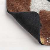 Brown black and white cowhide texture throw pillow マウスパッド (コーナー)
