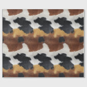 Brown black and white cowhide texture throw pillow ラッピングペーパー (フラット)