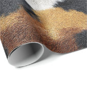 Brown black and white cowhide texture throw pillow ラッピングペーパー (ロールコーナー)