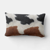 Brown black and white cowhide texture throw pillow ランバークッション (裏面)