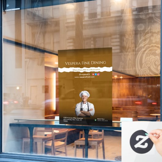 Brown Black Chef Restaurants and Food Lovers ウィンドウサイン (カフェ窓)