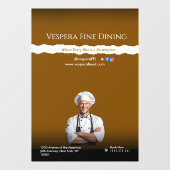 Brown Black Chef Restaurants and Food Lovers ウィンドウサイン (シート)