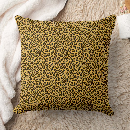 Brown black leopard skin pattern クッション (ブランケット)