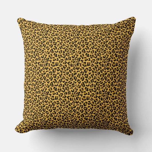 Brown black leopard skin pattern クッション (正面)