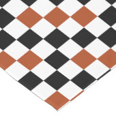 Brown Black White Checkered Pattern Design  ショートテーブルランナー (コーナー)