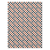 Brown Black White Checkered Pattern Design  テーブルクロス (正面)