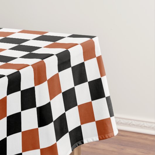 Brown Black White Checkered Pattern Design  テーブルクロス (インサイチュ)